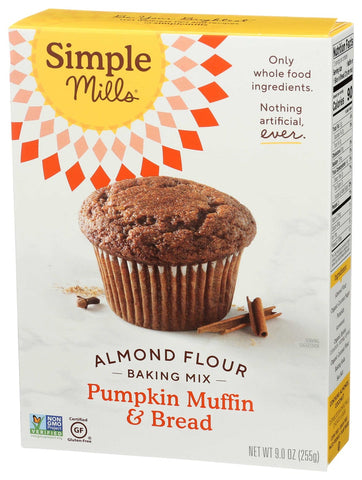 Simple Mills Pumpkin Muffin Almond Flour Baking Mix, 9 Ounce -- 6 per case