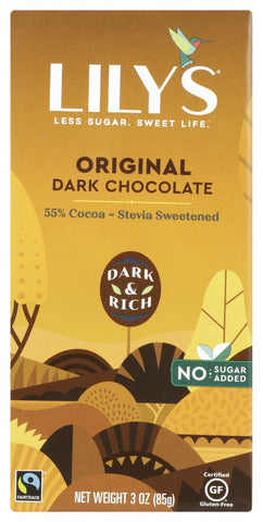 Lilys Sweetened with Stevia Original Dark Chocolate Bar, 3 Ounce -- 12 per case.