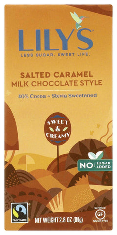 Lilys Sweets Caramalized and Salted 40 Percent Milk Chocolate Bar, 2.80 Ounce -- 12 per case.