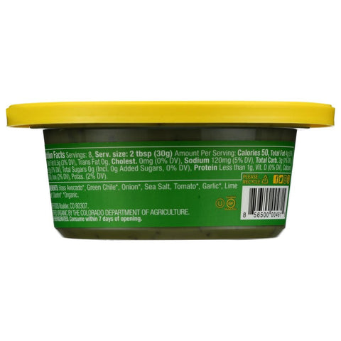 Hope Hummus Organic Mild Green Chile Guacamole, 8 Ounce -- 8 per case.