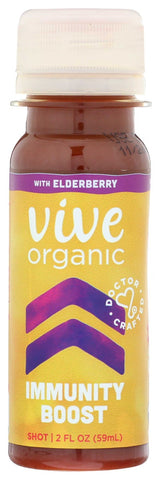 Vive Organic Immunity Boost Elderberry Juice, 2 Fluid Ounce -- 12 per case