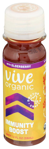 Vive Organic Immunity Boost Elderberry Juice, 2 Fluid Ounce -- 12 per case