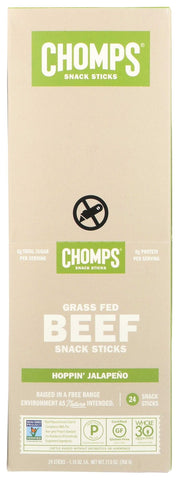 Chomps Hoppin Jalapeno Beef Sticks, 1.15 Ounce -- 24 per case