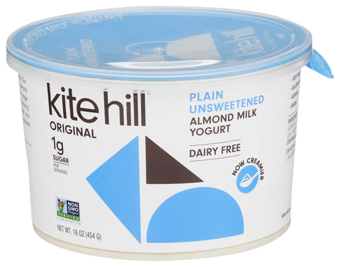 Kite Hill European Style Plain Unsweetened Almond Milk Yogurt, 16 Ounce -- 6 per case