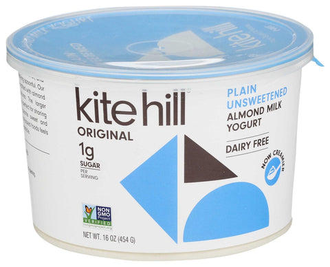 Kite Hill European Style Plain Unsweetened Almond Milk Yogurt, 16 Ounce -- 6 per case
