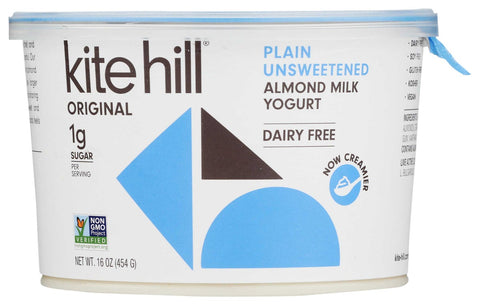 Kite Hill European Style Plain Unsweetened Almond Milk Yogurt, 16 Ounce -- 6 per case