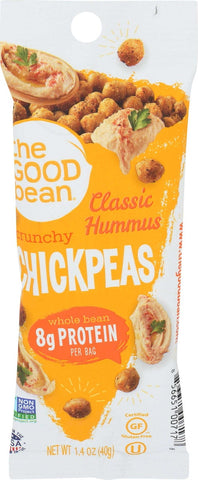 The Good Bean Classic Hummus Crunchy Chickpea Snack, 1.4 Ounce - 10 count per pack -- 5 packs per case