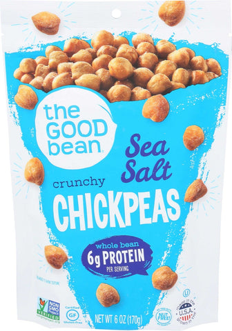 The Good Bean Sea Salt Crunchy Chickpea Snack, 6 Ounce -- 6 per case