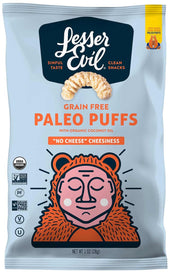 LesserEvil No Cheese Cheesiness Paleo Puff, 1 Ounce -- 24 per case