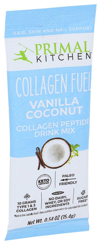 Primal Kitchen Collagen Fuel Vanilla Coconut Protein Drink Mix, 0.54 Ounce -- 12 per case