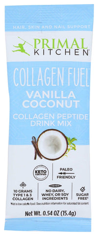 Primal Kitchen Collagen Fuel Vanilla Coconut Protein Drink Mix, 0.54 Ounce -- 12 per case