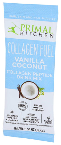 Primal Kitchen Collagen Fuel Vanilla Coconut Protein Drink Mix, 0.54 Ounce -- 12 per case