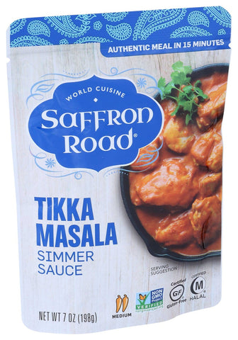 Saffron Road Tikka Masala Indian Simmer Sauce, 7 Ounce -- 8 per case.