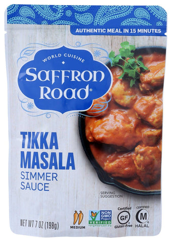 Saffron Road Tikka Masala Indian Simmer Sauce, 7 Ounce -- 8 per case.