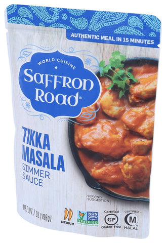 Saffron Road Tikka Masala Indian Simmer Sauce, 7 Ounce -- 8 per case.