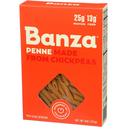 Banza Chickpea Penne Pasta, 8 Ounce -- 6 per case.