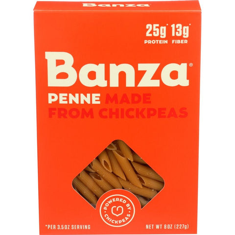 Banza Chickpea Penne Pasta, 8 Ounce -- 6 per case.