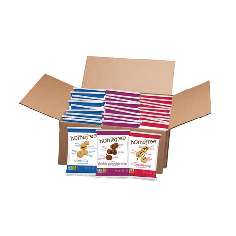 Homefree Gluten Free 3 Flavor Mini Cookies -- 30 per case.