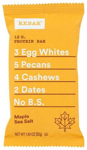 Rx Bar Maple Sea Salt Protein Bar, 1.83 Ounce -- 12 per case.