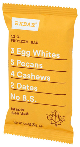 Rx Bar Maple Sea Salt Protein Bar, 1.83 Ounce -- 12 per case.