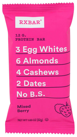 Rx Bar Mixed Berry Protein Bar, 1.83 Ounce -- 12 per case.