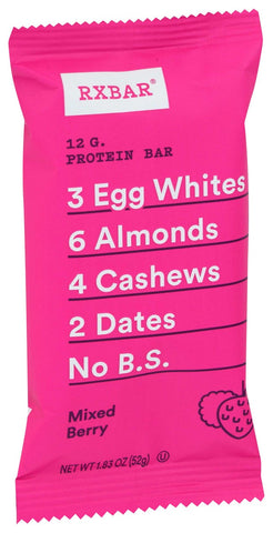 Rx Bar Mixed Berry Protein Bar, 1.83 Ounce -- 12 per case.