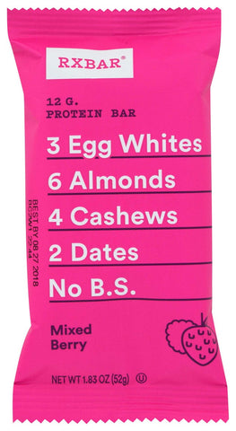 Rx Bar Mixed Berry Protein Bar, 1.83 Ounce -- 12 per case.