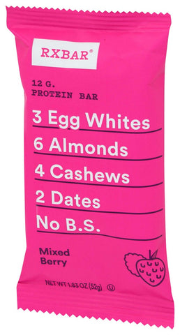 Rx Bar Mixed Berry Protein Bar, 1.83 Ounce -- 12 per case.
