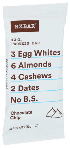Rx Bar Chocolate Chip Protein Bar, 1.83 Ounce -- 12 per case.