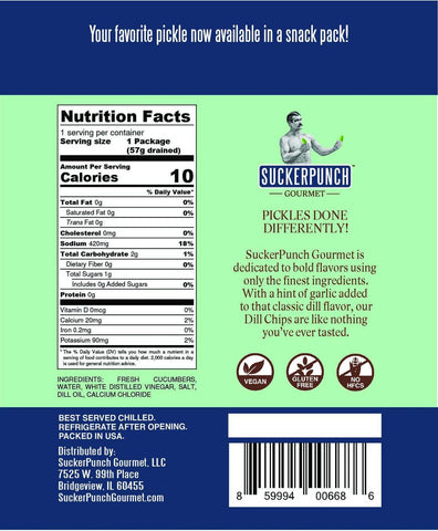 Suckerpunch Gourmet Classic Dill Pickle Chip, 3.4 Ounce -- 12 per case
