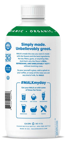 Malk Organic Unsweetened Pure Almond Milk, 28 Fluid Ounce -- 6 per case