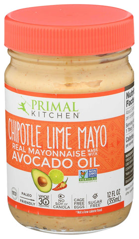 Primal Kitchen Avocado Oil Chipotle Lime Mayonnaise, 12 Ounce -- 6 per case.