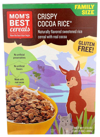 Moms Best Crisp Cocoa Rice Cereal, 17.5 Ounce -- 14 per case.