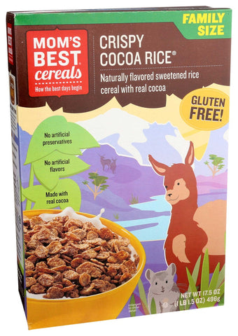 Moms Best Crisp Cocoa Rice Cereal, 17.5 Ounce -- 14 per case.