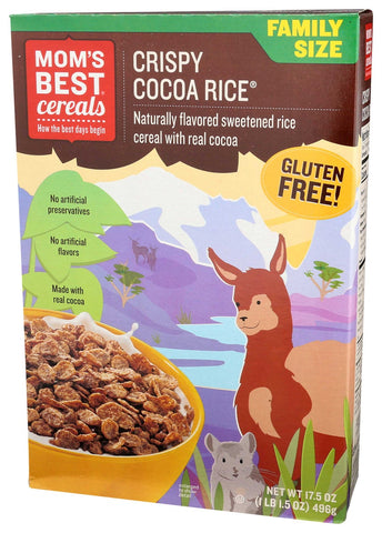 Moms Best Crisp Cocoa Rice Cereal, 17.5 Ounce -- 14 per case.