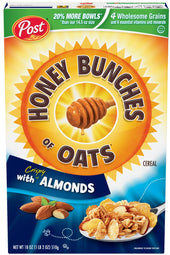 Post Almond Honey Bunches of Oats Cereal, 18 Ounce -- 12 per case.