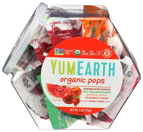 Yummy Earth Organic Assorted Bin Lollipop, 6 Ounce -- 10 per case.