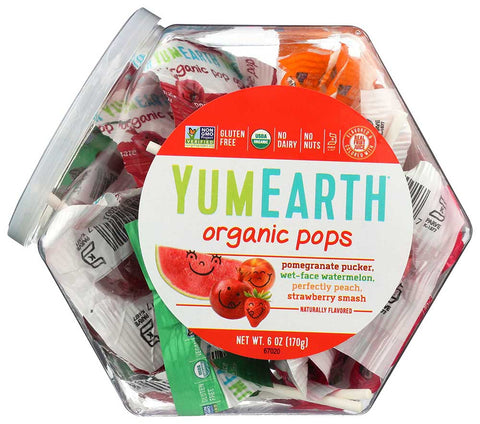 Yummy Earth Organic Assorted Bin Lollipop, 6 Ounce -- 10 per case.