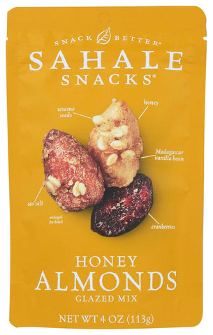 Sahale Snacks Honey Almond Glazed Nut, 4 Ounce -- 6 per case.