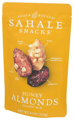 Sahale Snacks Honey Almond Glazed Nut, 4 Ounce -- 6 per case.