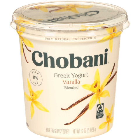 Chobani Non Fat Vanilla Greek Yogurt, 32 Ounce -- 6 per case