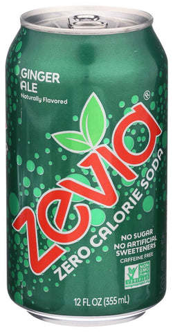 Zevia Natural Ginger Ale Stevia Diet Soda, 12 Ounce - 6 per pack -- 4 packs per case.