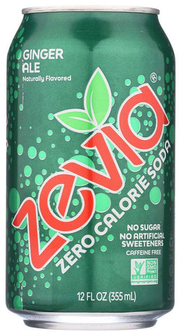 Zevia Natural Ginger Ale Stevia Diet Soda, 12 Ounce - 6 per pack -- 4 packs per case.