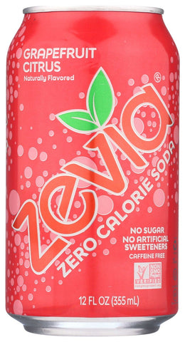 Zevia All Natural Grapefruit Citrus Soda, 12 Ounce -- 24 per case.
