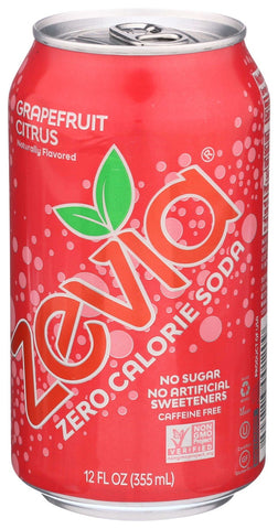 Zevia All Natural Grapefruit Citrus Soda, 12 Ounce -- 24 per case.