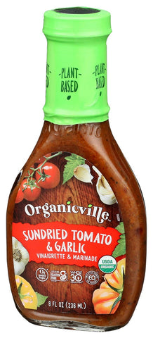 OrganicVille Organic Sun Dried Tomato and Garlic Vinaigrette, 8 Ounce -- 6 per case.