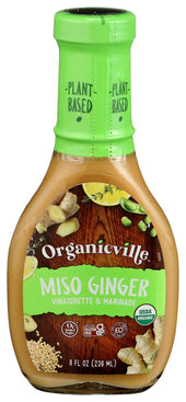 OrganicVille Organic Miso Ginger Vinaigrette, 8 Ounce -- 6 per case.