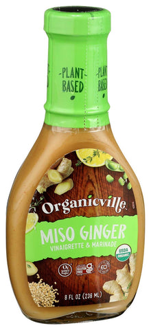 OrganicVille Organic Miso Ginger Vinaigrette, 8 Ounce -- 6 per case.