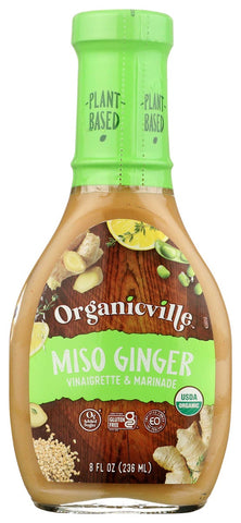 OrganicVille Organic Miso Ginger Vinaigrette, 8 Ounce -- 6 per case.