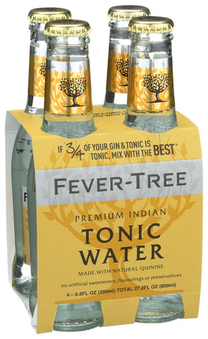Fever Tree Premium Indian Tonic Water, 6.8 Fluid Ounce - 4 per pack -- 6 packs per case.